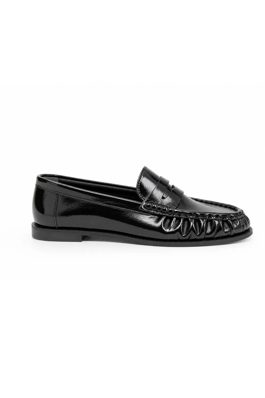 Silvia El Dikişli Kadın Loafer - siyah