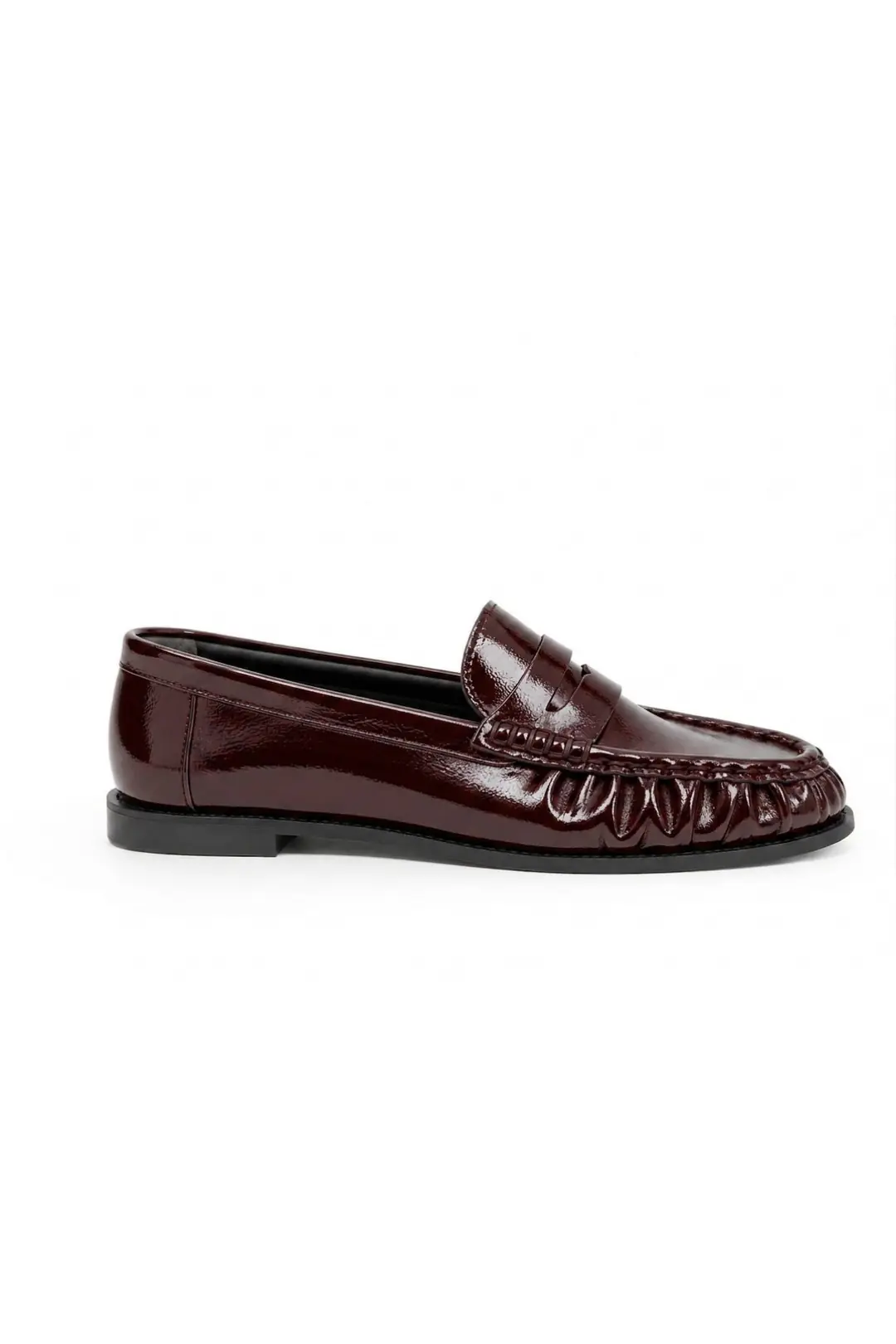 Silvia El Dikişli Kadın Loafer - bordo